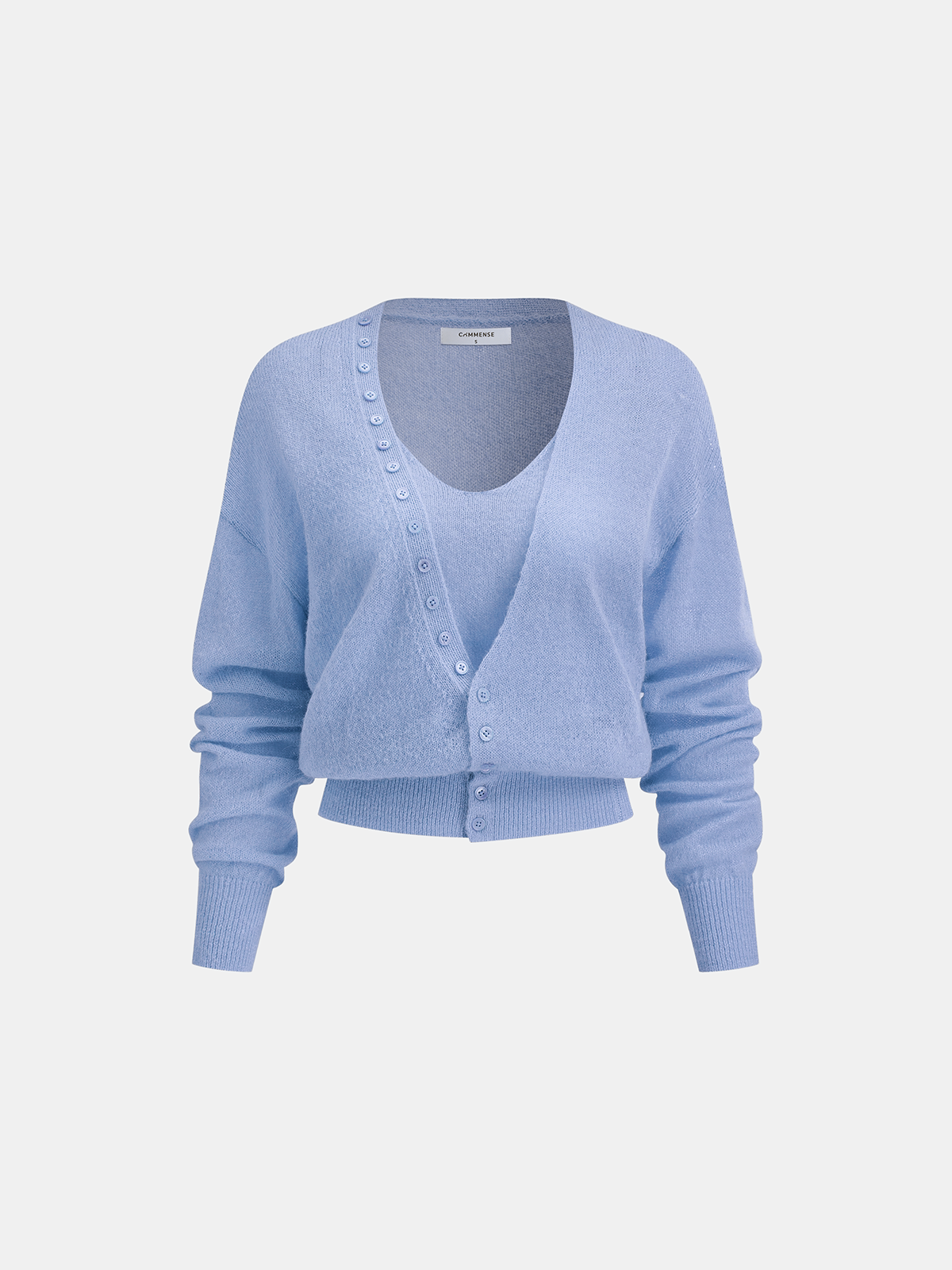 Wool Blend Cropped Cardigan & Top Set
