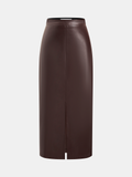 Faux Leather Midi Pencil Skirt