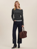 Wool-Blend Asymmetrical Cold-Shoulder Knit Top