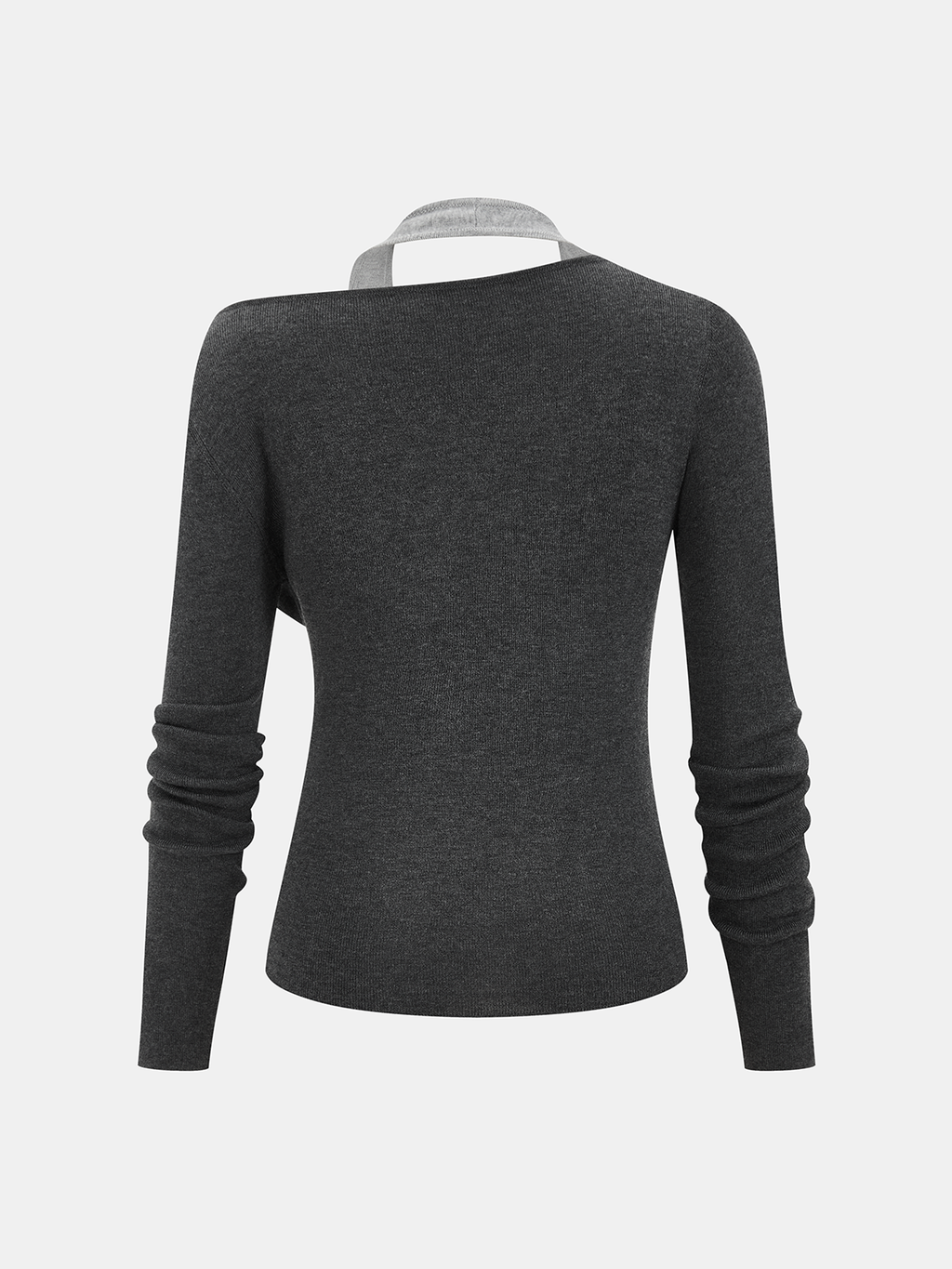Wool-Blend Asymmetrical Cold-Shoulder Knit Top