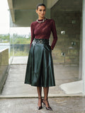 Long Sleeve Sheer Lace Fitted Blouse