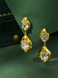 Double Stone Drop Earrings
