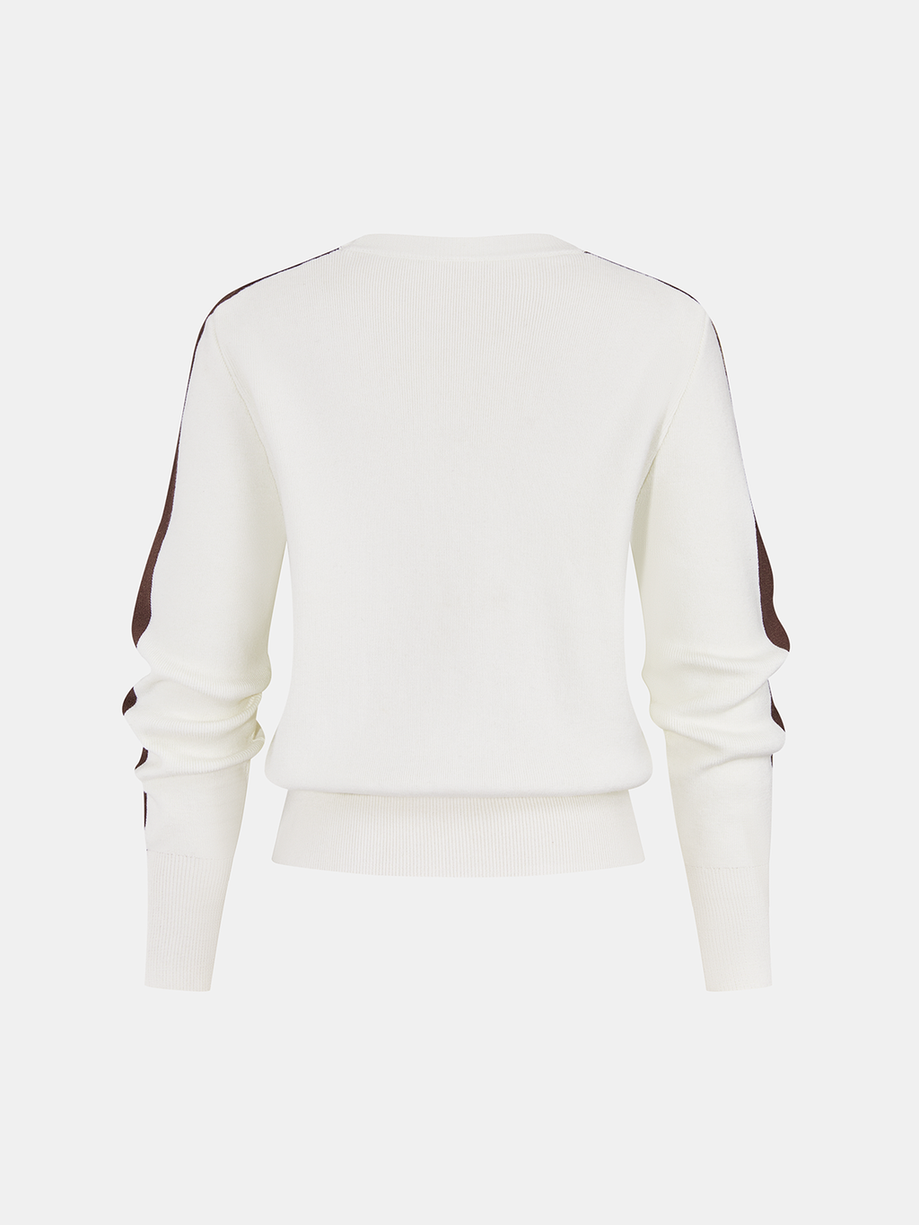 Wool-Blend Contrast-Stripe Crew Neck Sweater