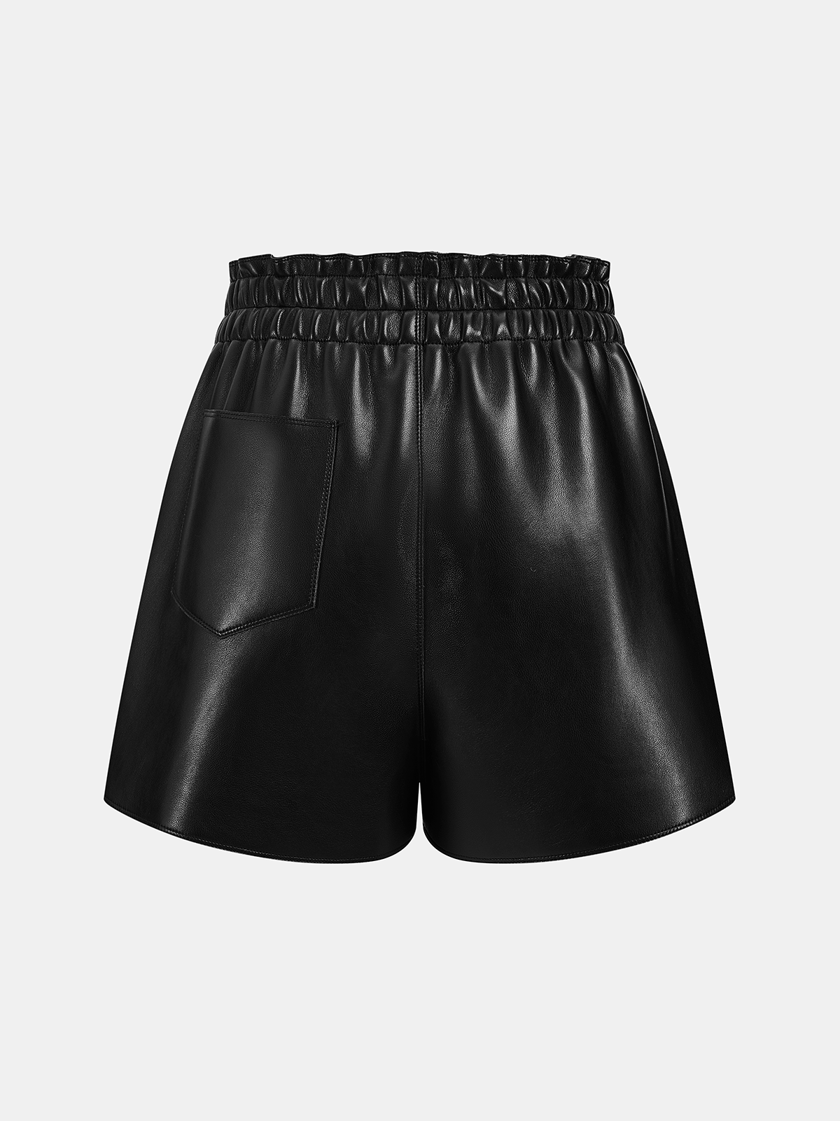 Button-Front Faux Leather Skort