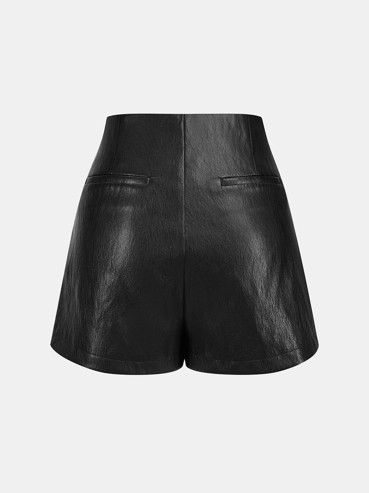 Faux Leather Ruched Mini Skort