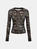 Paisley Lace Long-Sleeve Top