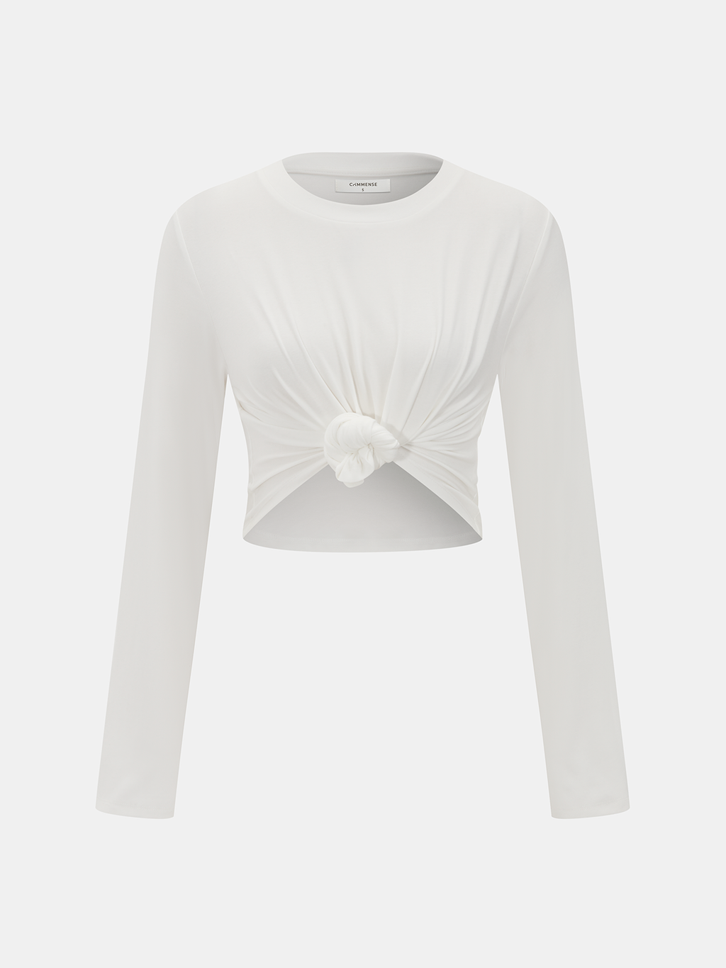 Cotton-Blend Knot-Front Cropped Top