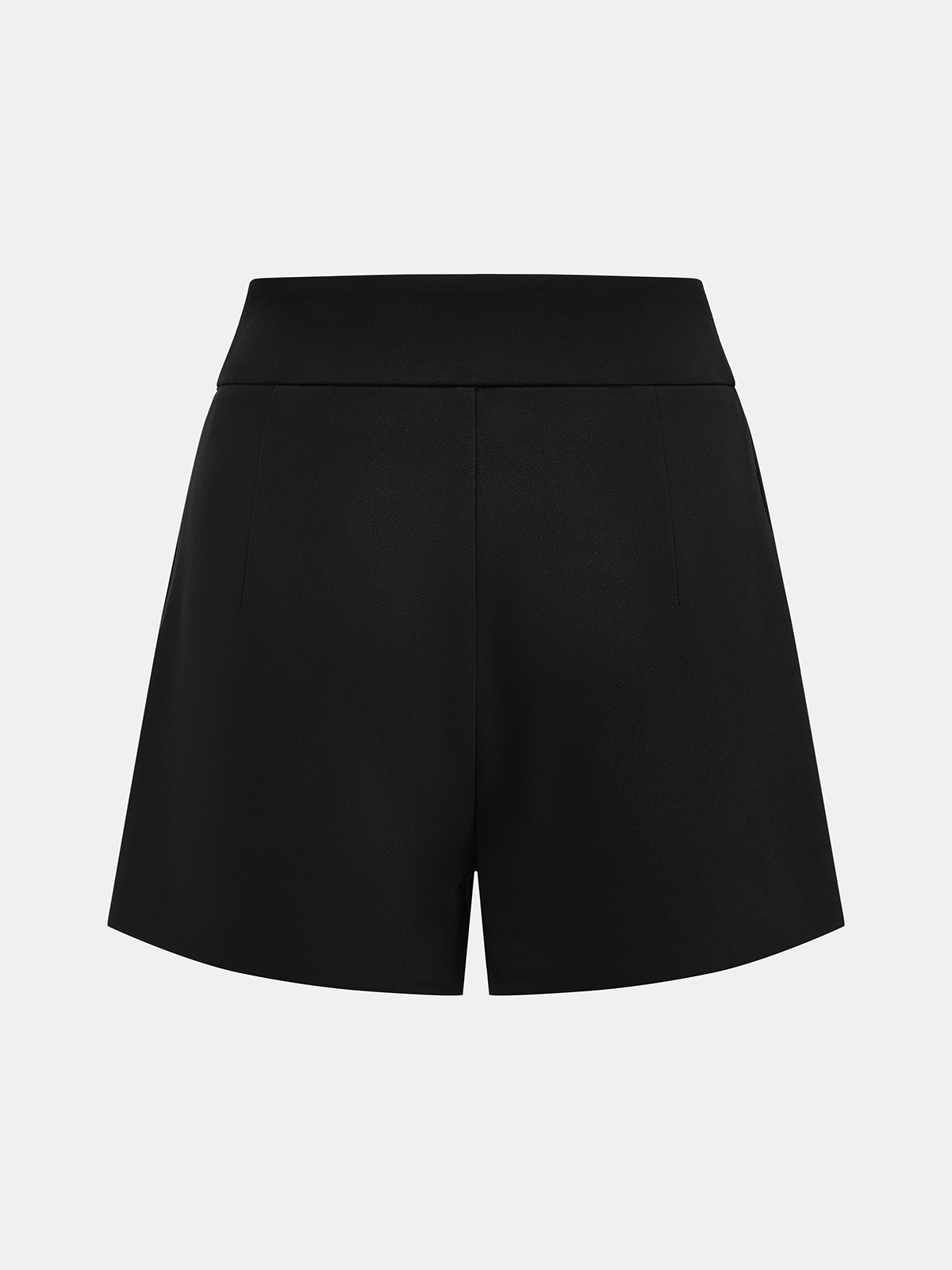 Zipper Waistband Pleated Shorts