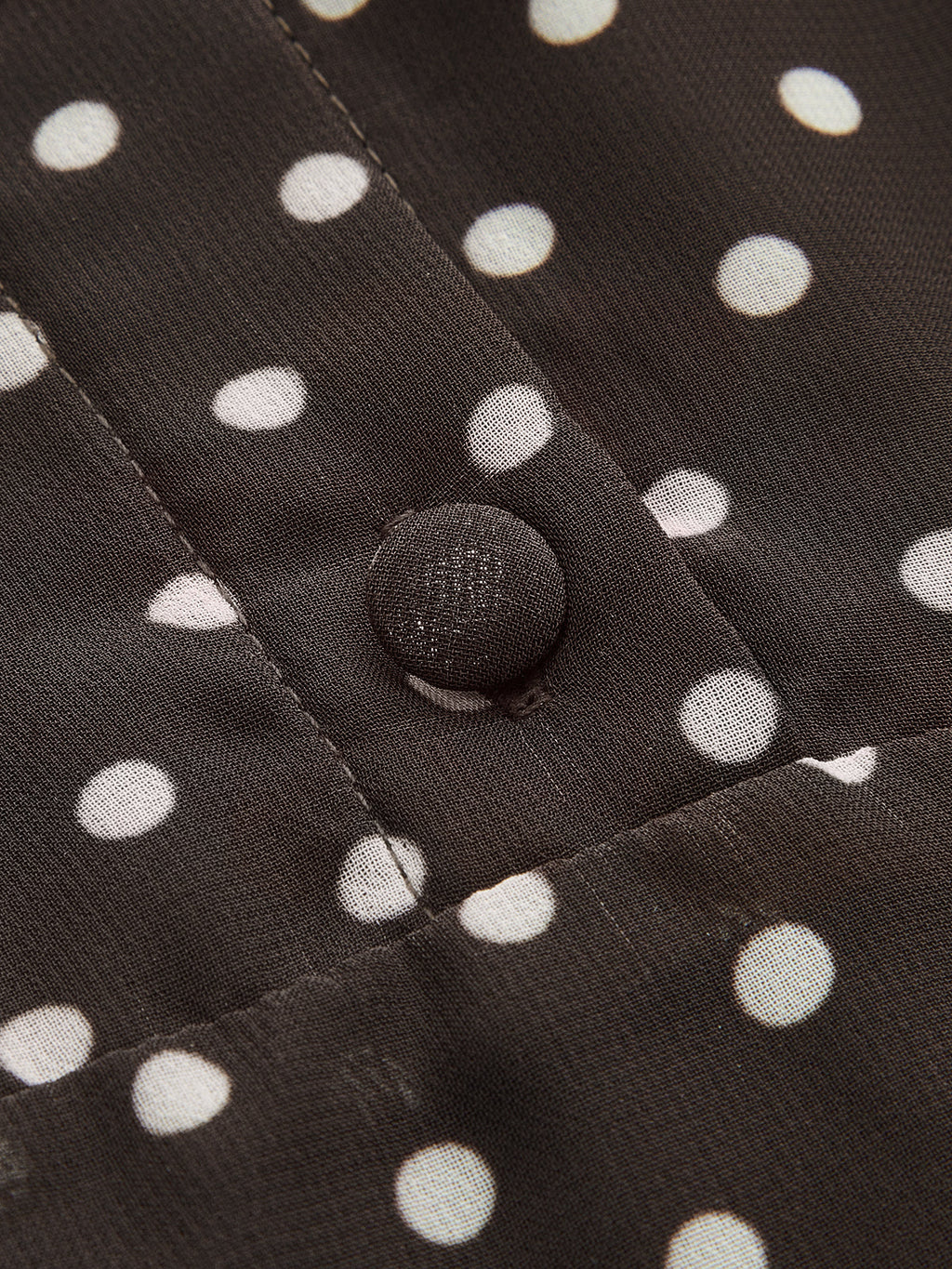 Polka Dot Chiffon Tie-Neck Flared Cuff Maxi Dress