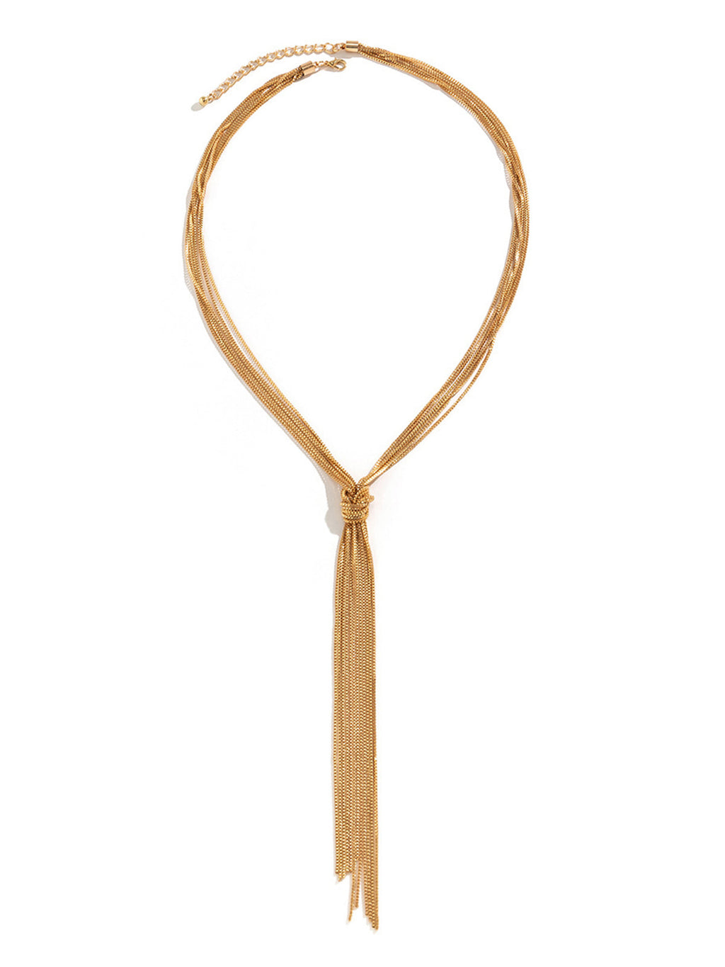 Multi-Strand Y-Shaped Tassel Necklace