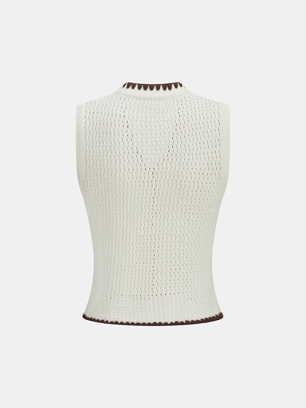 Contrast Trim Knit Vest & Wide-Leg Pants Set