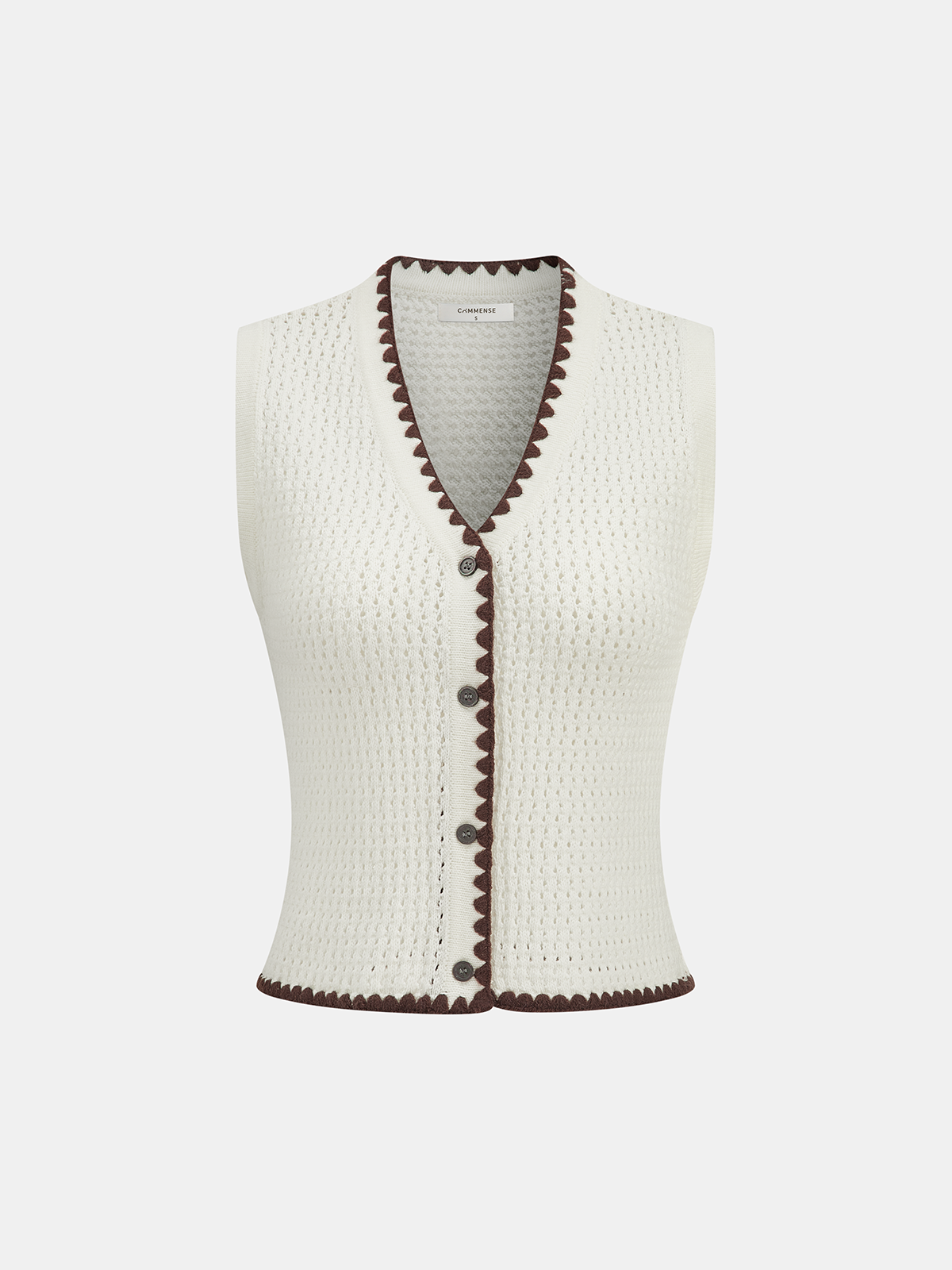 Contrast Trim Knit Vest & Wide-Leg Pants Set