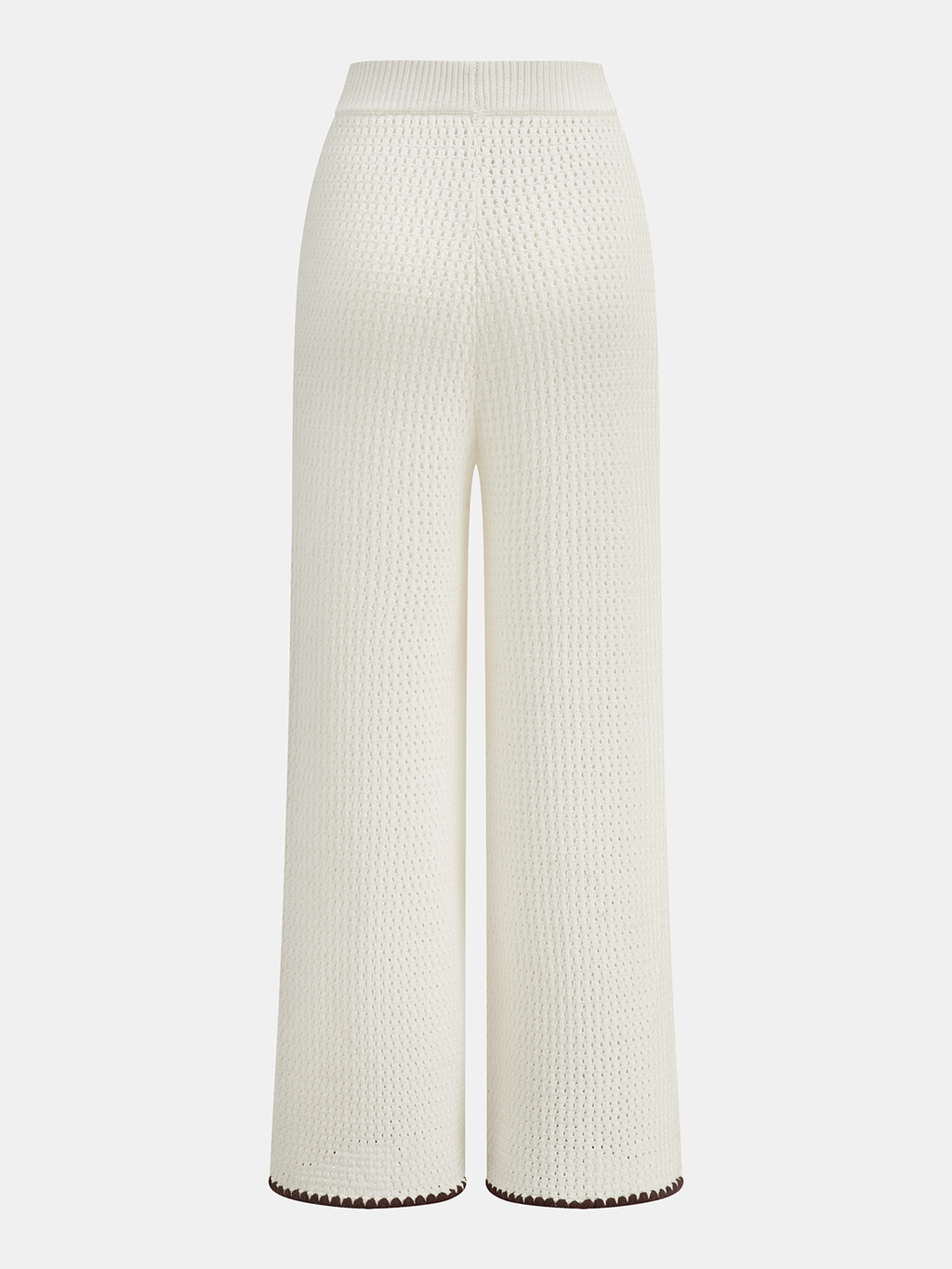 Contrast Trim Knit Vest & Wide-Leg Pants Set