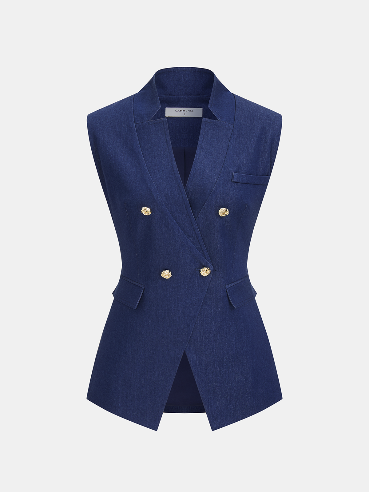 Double-Breasted Sleeveless Blazer Vest