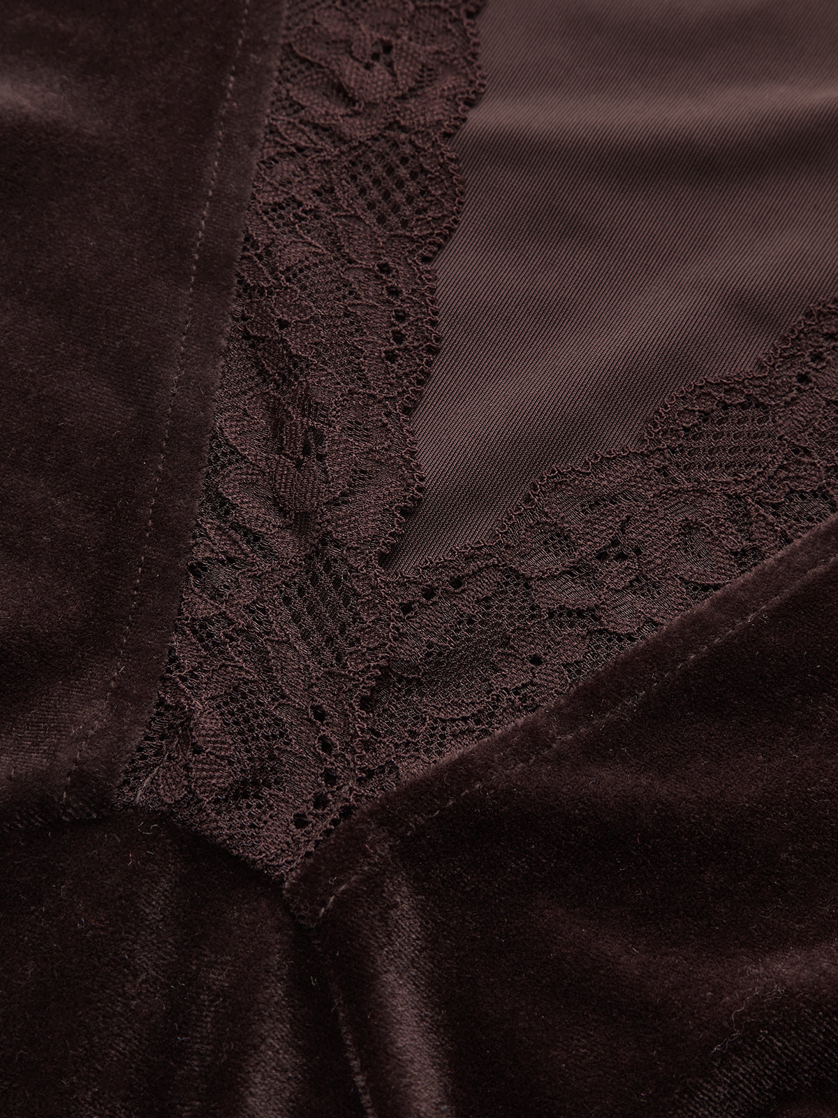 Lace V-Neck Velvet Sleeveless Top