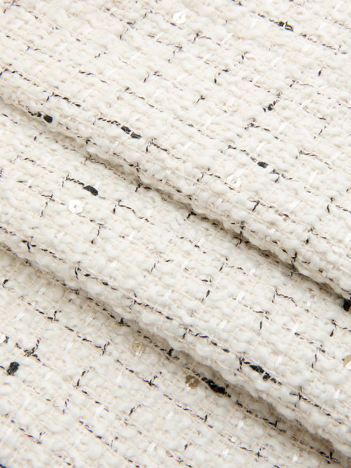 Contrast Trim Pearl Button Tweed Sleeveless Vest