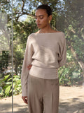 Metal Detail Ribbed Knit Sweater
