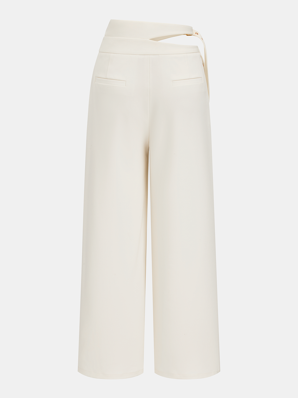 Cut-Out Double Buckle Wide Leg Pants