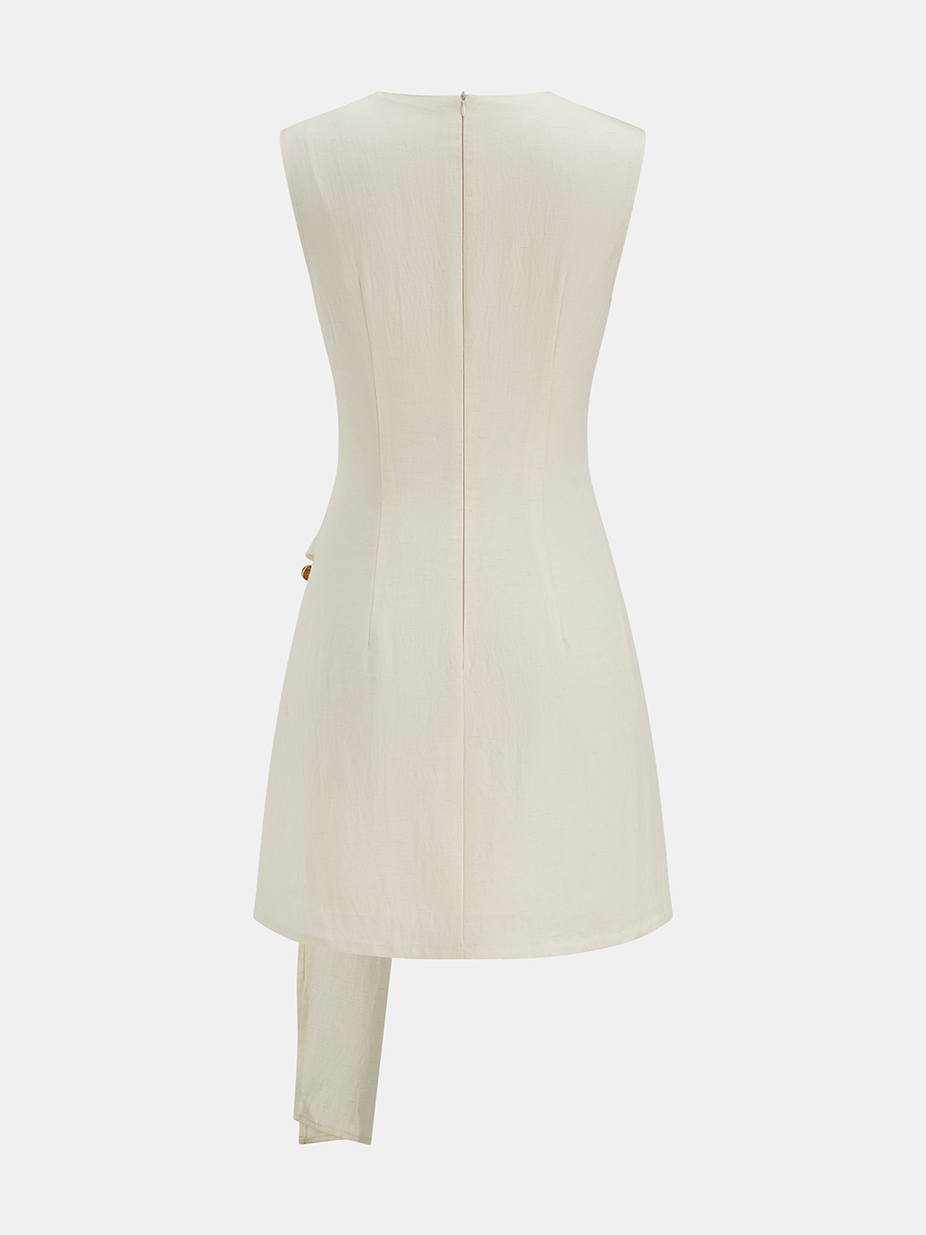 Updated | Tencel Blend Asymmetric Buckle Ruched Mini Dress
