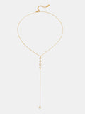 Y-Shape Zircon Droplet Lariat Necklace