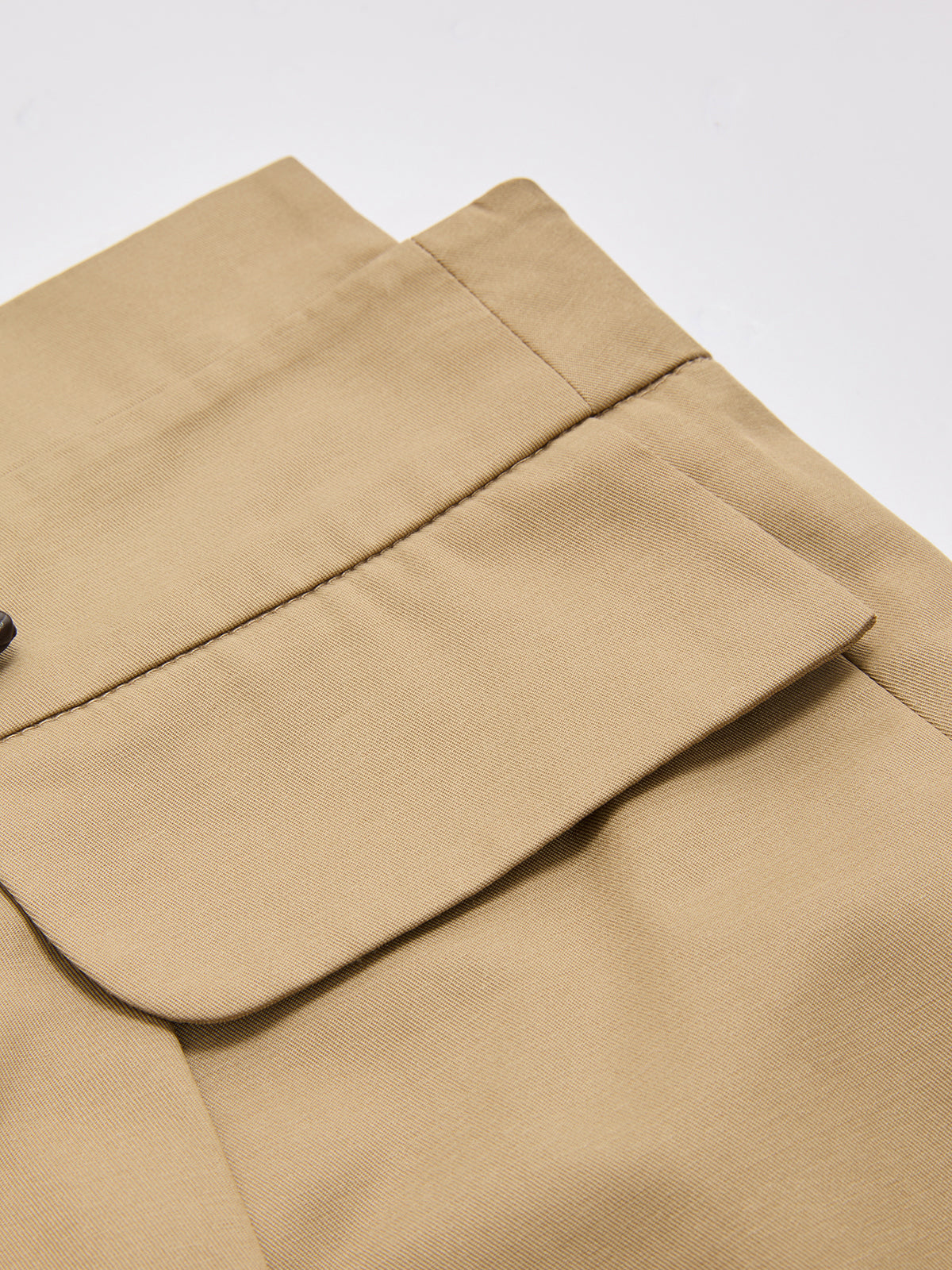 Braided Detail High-Waisted Pleated Pants