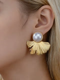 Ginkgo Leaf Pearl Earrings