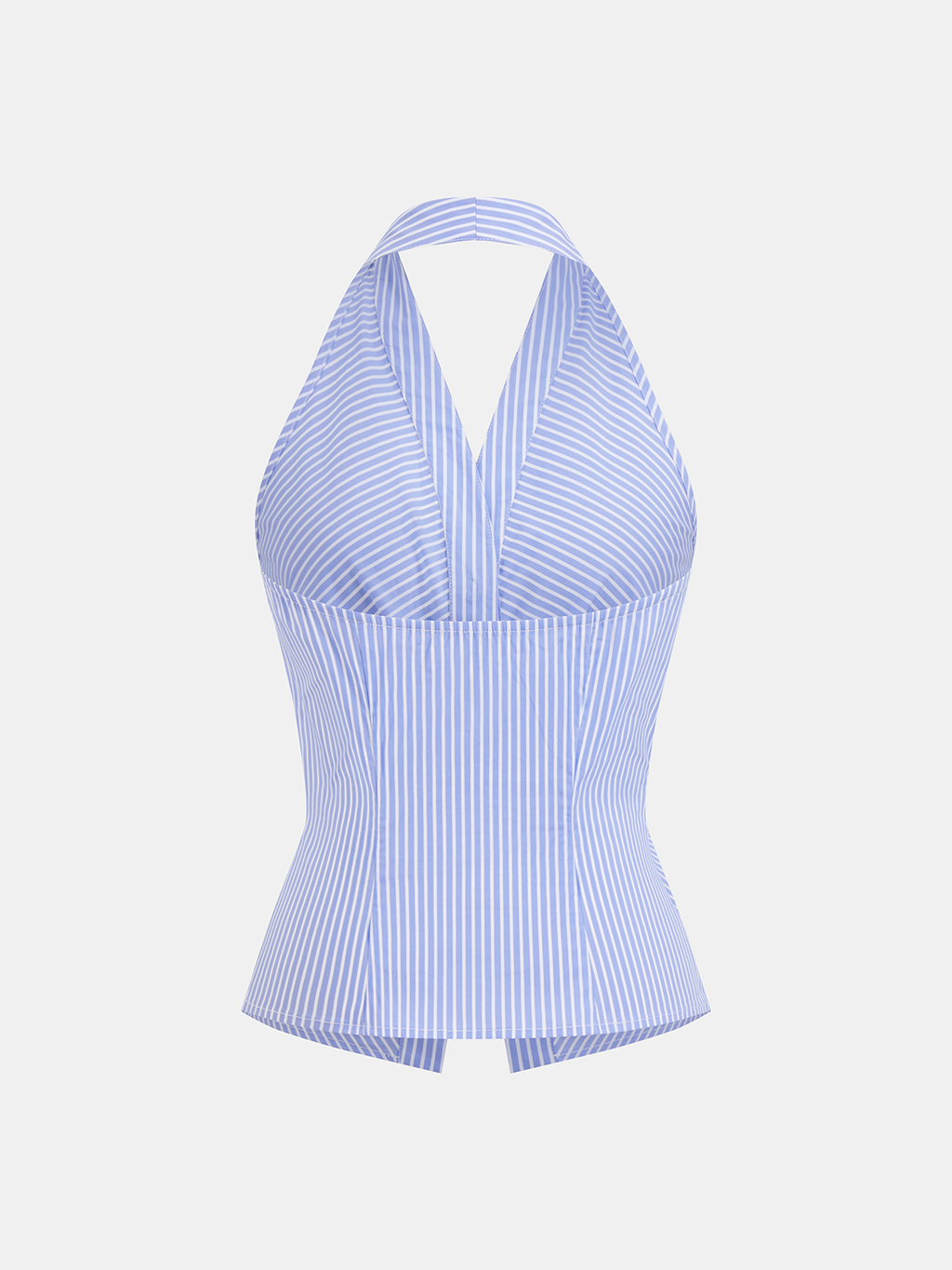 Cotton Blend Striped Halter Top