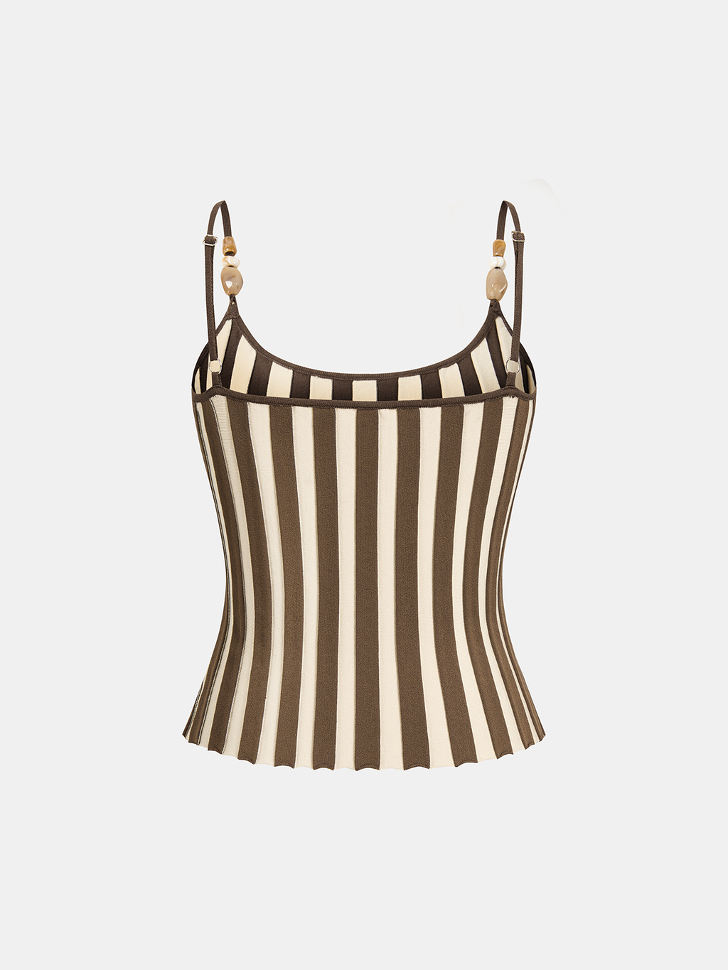 Bead Strap Striped Cami Top