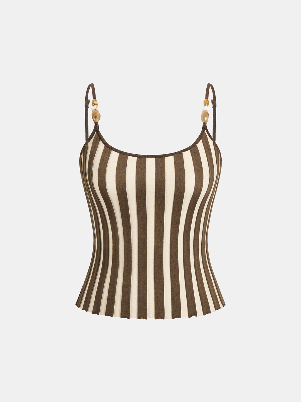 Bead Strap Striped Cami Top