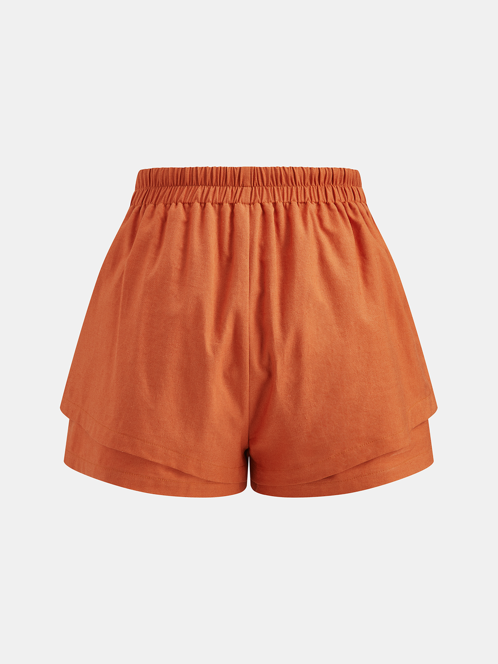Linen Blend Shirt & Layered Hem Shorts Set