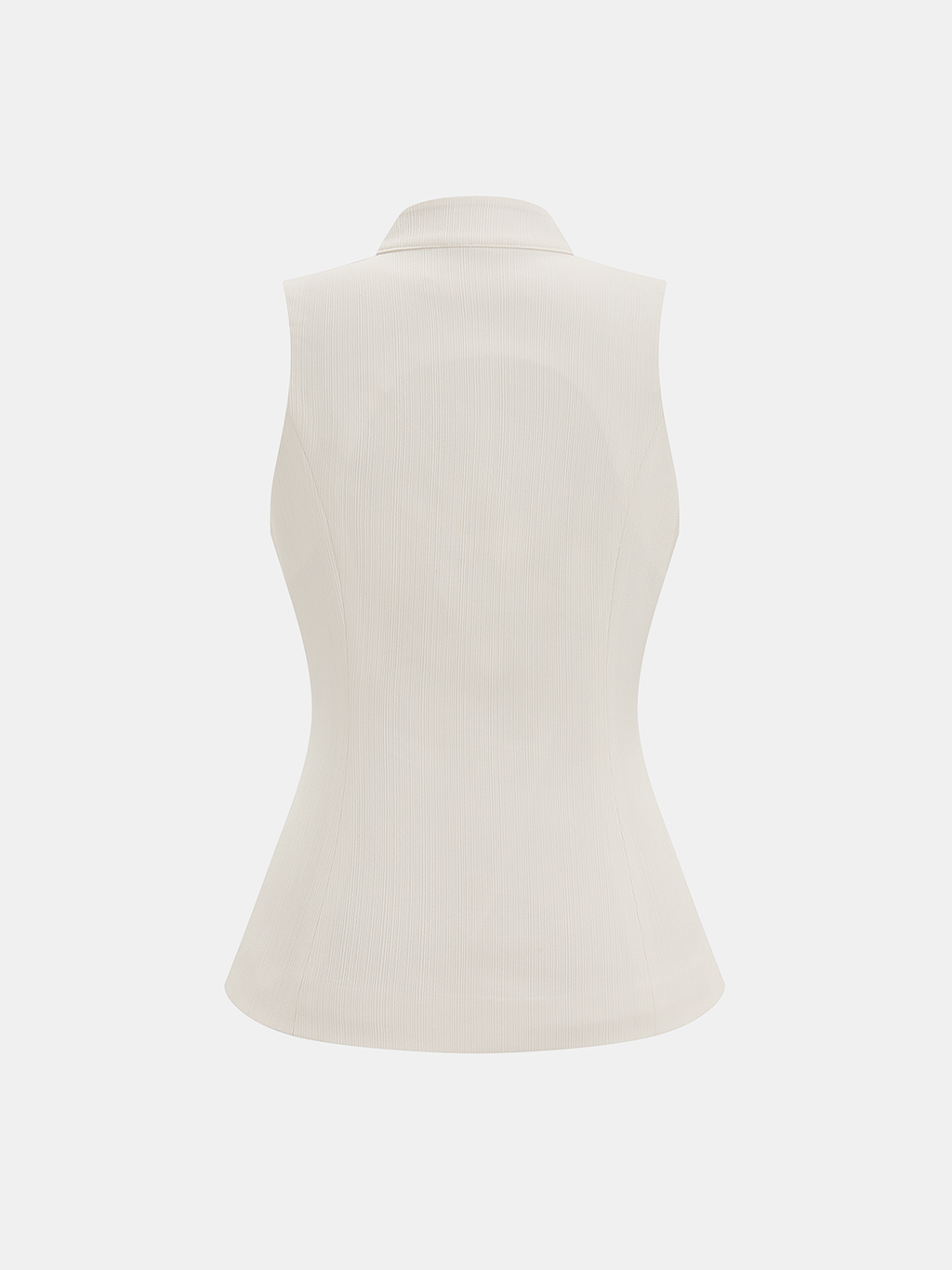 Mandarin Collar Metal Clasp Fitted Vest