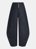 Mid-Waist Buttoned Balloon Pants