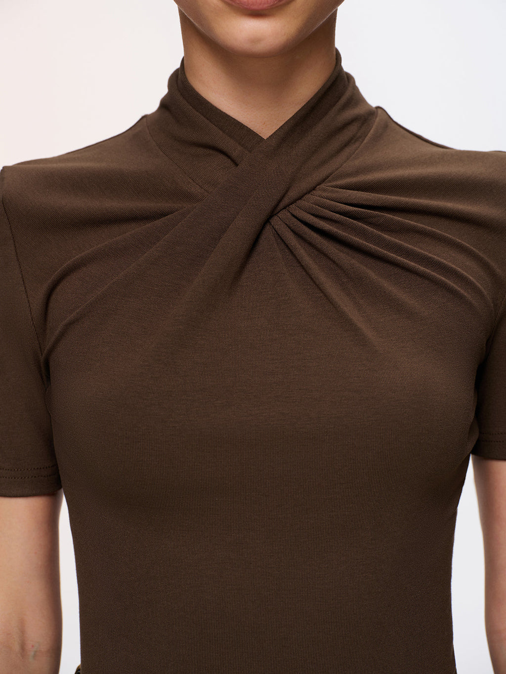 Twist-Front Short-Sleeve Top