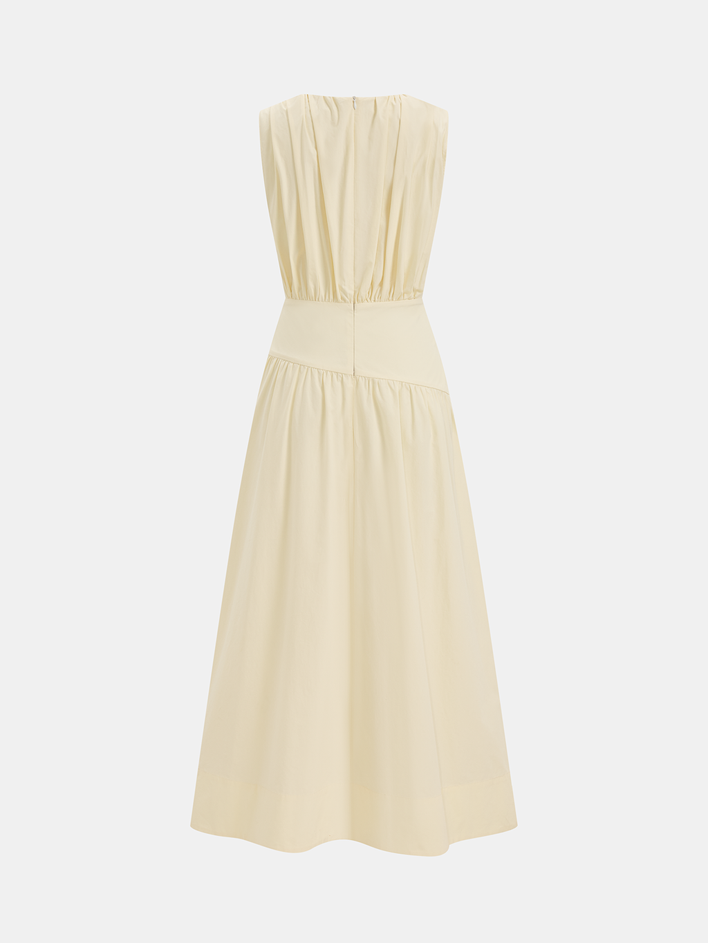 Sleeveless Ruched Waist Midi Dress