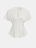 Dolman Sleeve Peplum Fitted Blouse