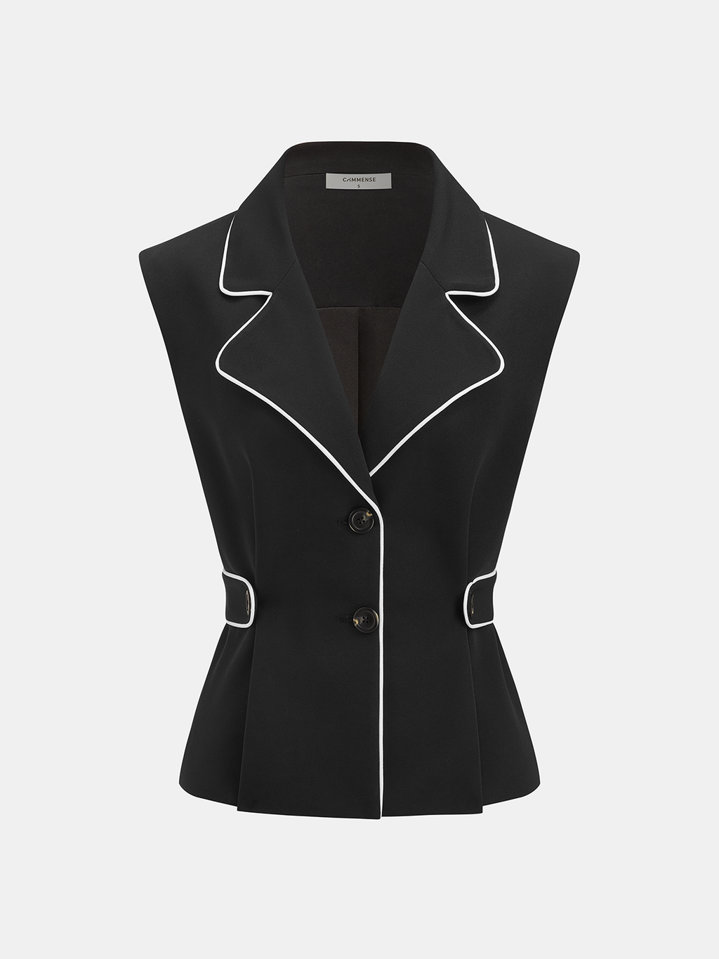 Contrast Trim Blazer Vest & Pants Set