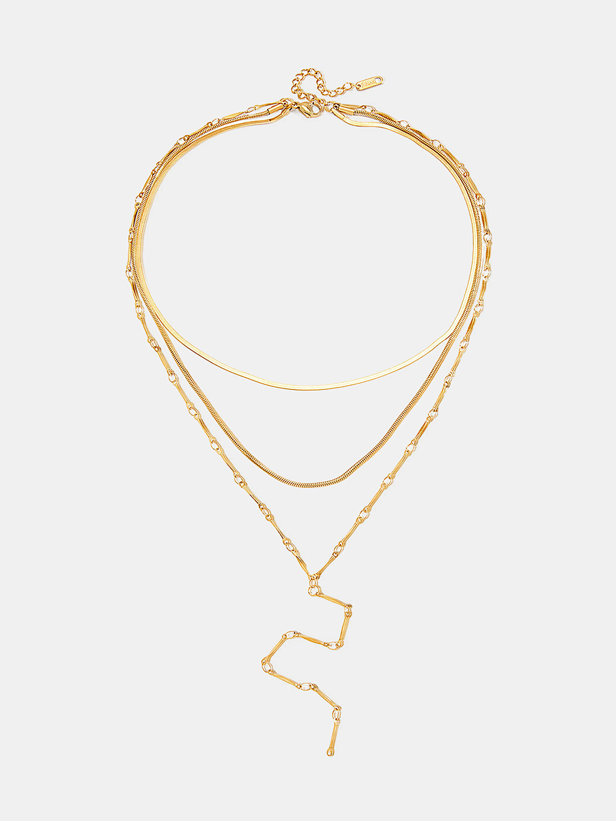 Layered Y-Shaped Lariat Necklace