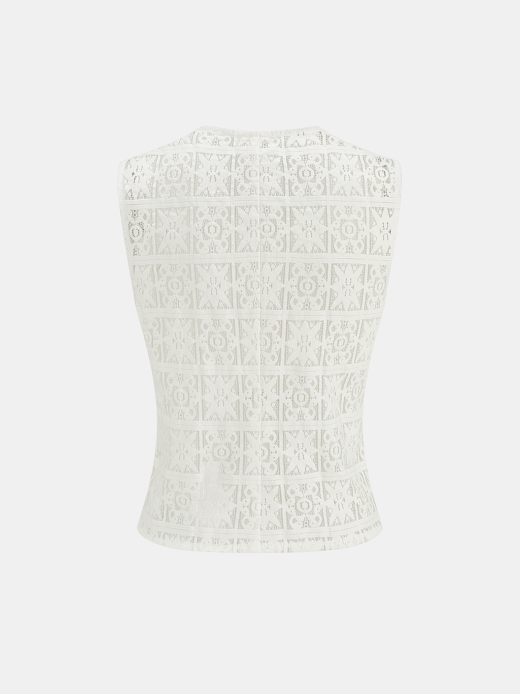 Lace V-Neck Buttoned Vest