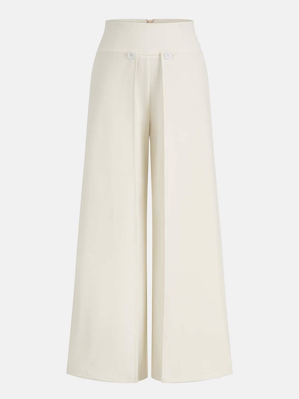 Overlap Detail Mid-Waist Pants