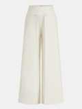 Overlap Detail Mid-Waist Pants