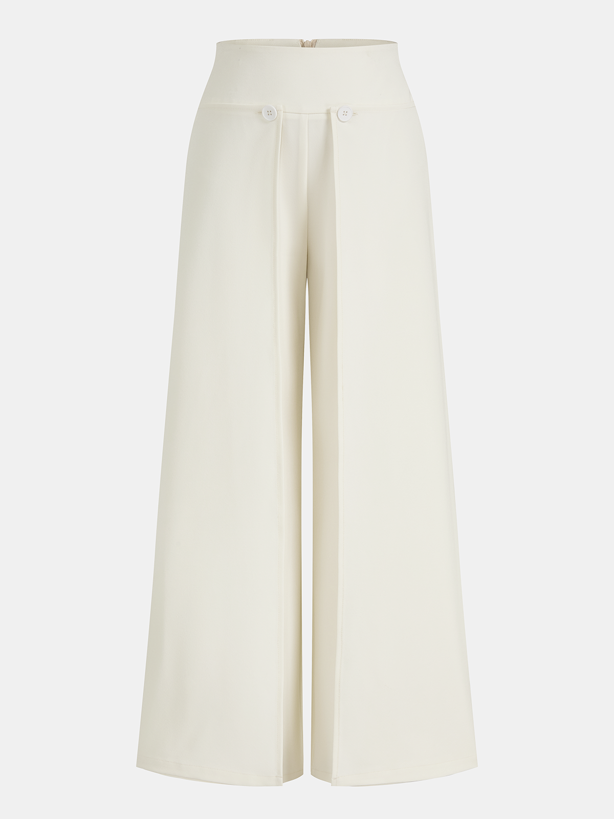 Overlap Detail Mid-Waist Pants