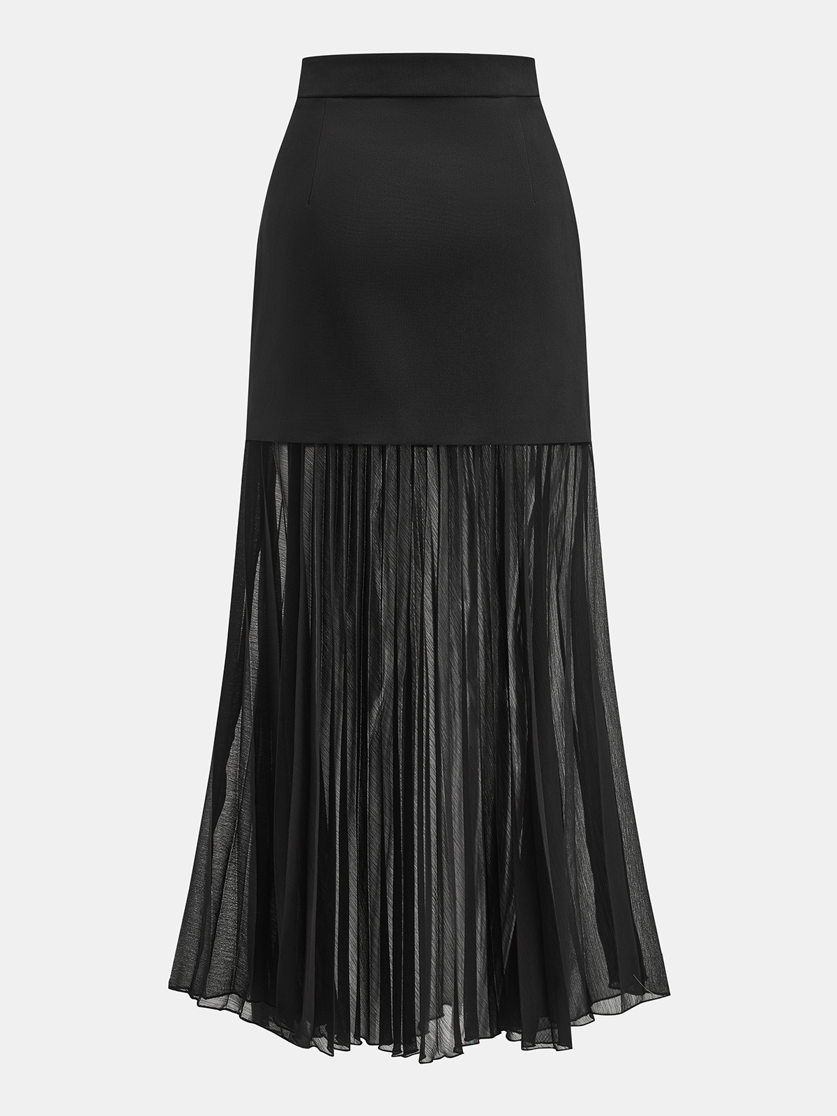 Halter Blazer Vest & Sheer Pleated Maxi Skirt