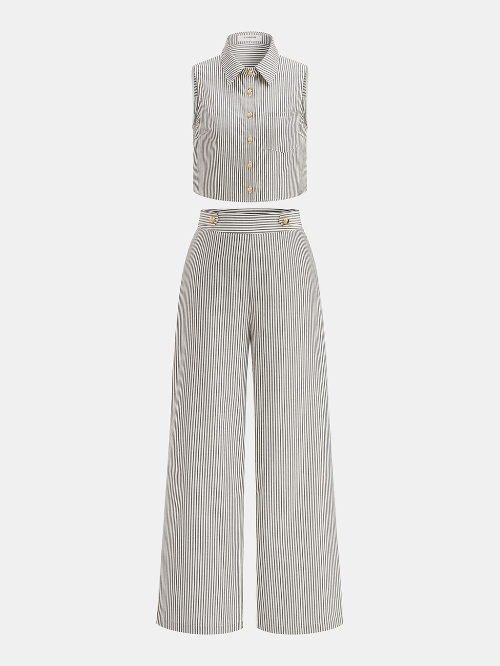 Striped Sleeveless Top & Pants Set