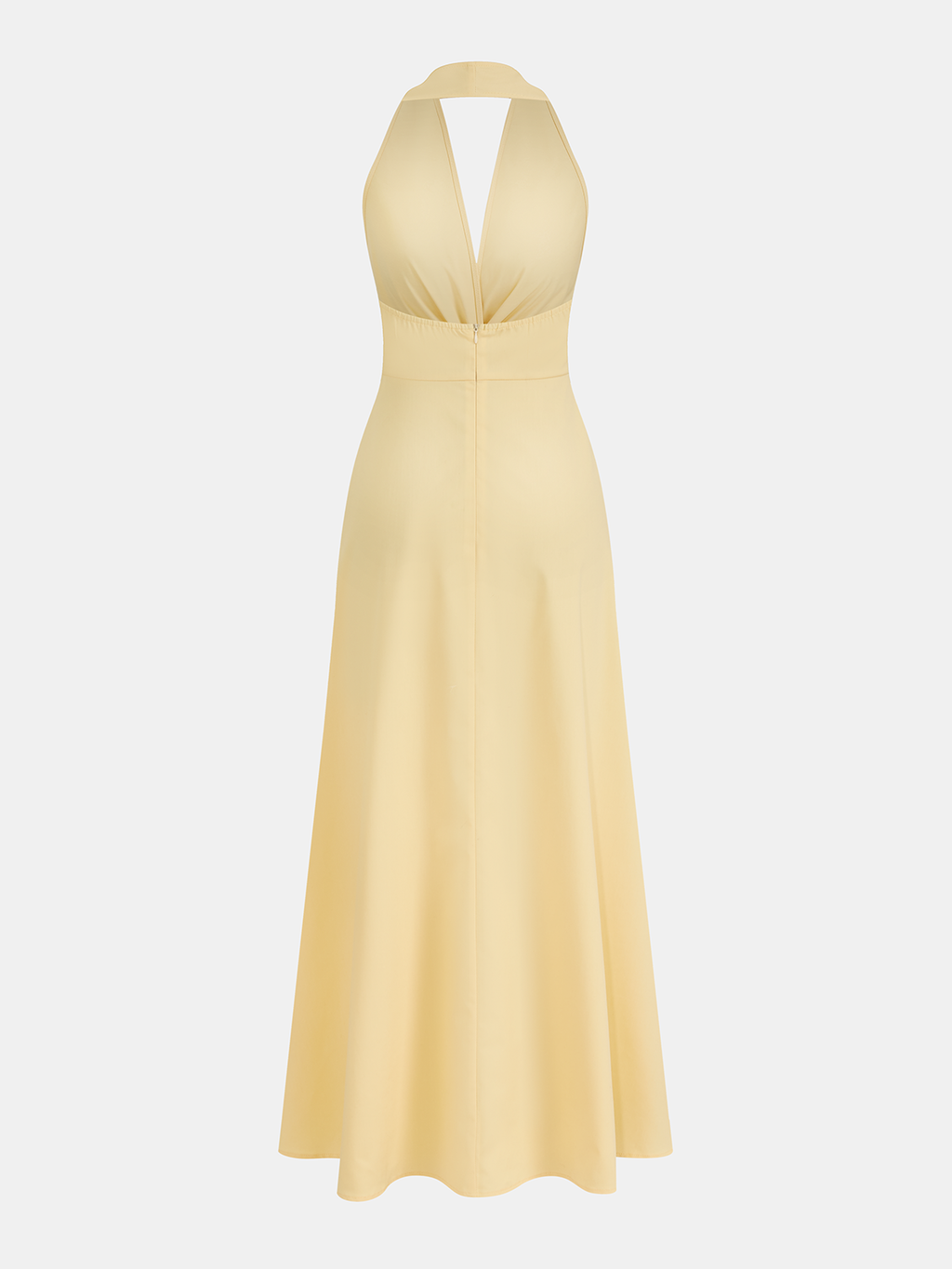 Halter Neck Twisted Waist Maxi Dress