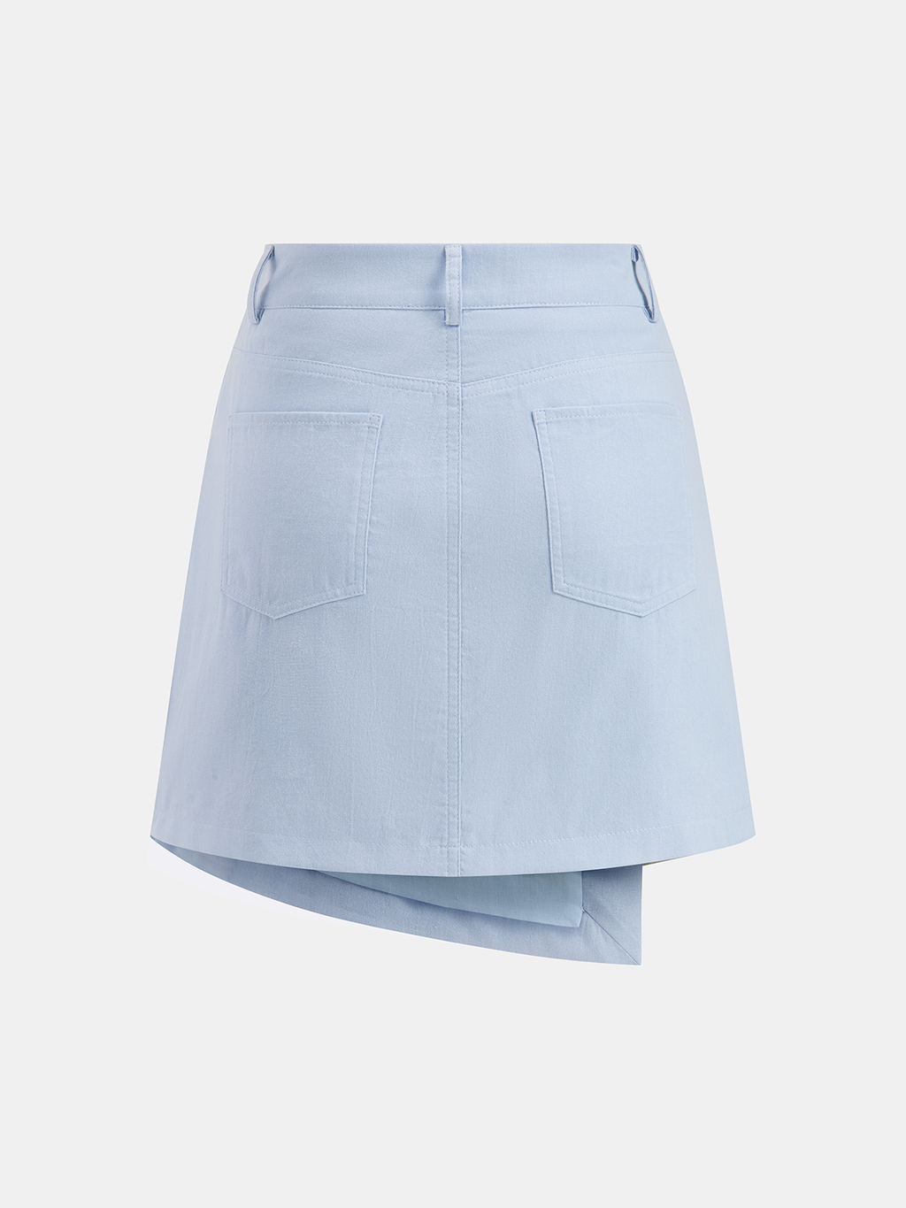 Cotton Knot-Front Shirt & Asymmetrical Skirt Set