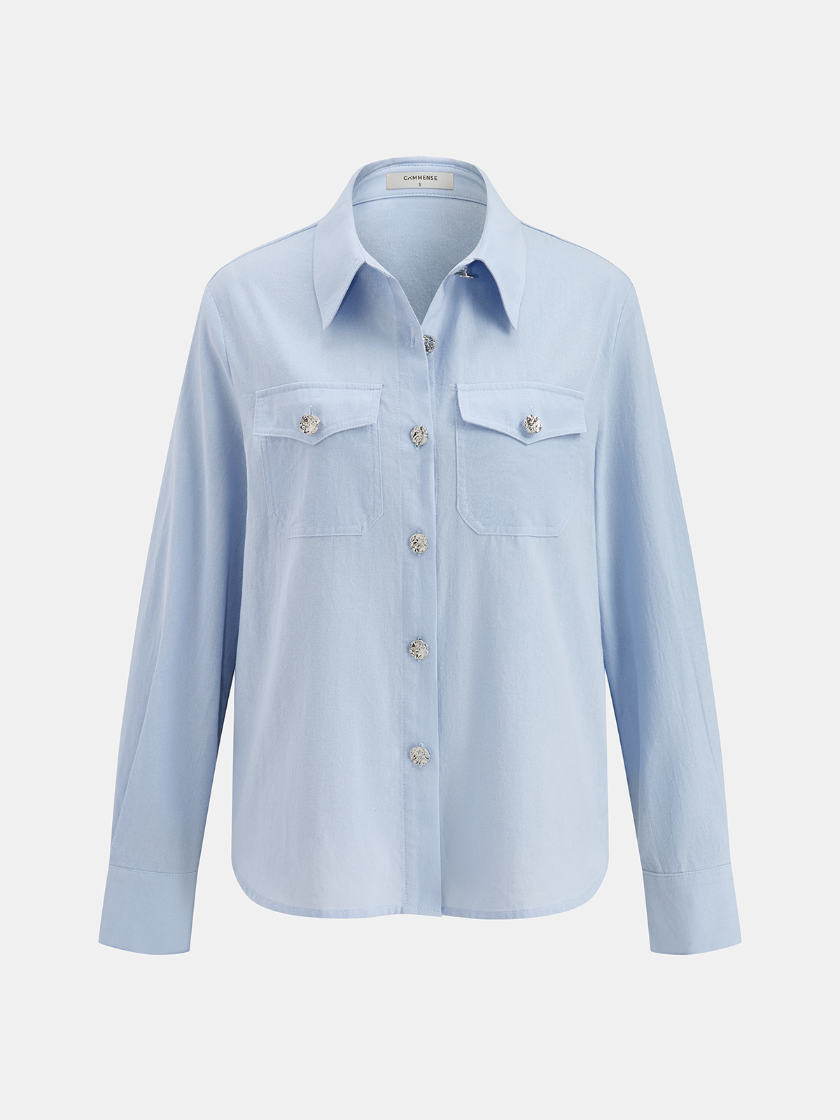 Cotton Knot-Front Shirt & Asymmetrical Skirt Set