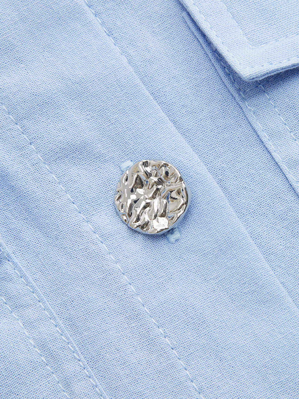 Cotton Knot-Front Shirt & Asymmetrical Skirt Set