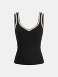 Contrast Trim Ribbed Knit Tank Top