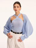 Halter Knit Top & Bolero Shrug Two-Piece Set