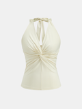 Twist-Front Halter Neck Top